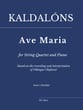 Kaldalons: Ave Maria for String Quartet and Piano P.O.D. cover